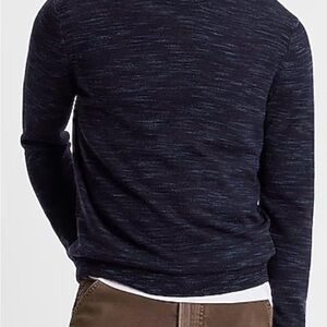 Express Men's Navy Blue Sweater Marino Wool